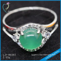 Wholesale fashion styles jewelry 925 sterling silver green stone ring